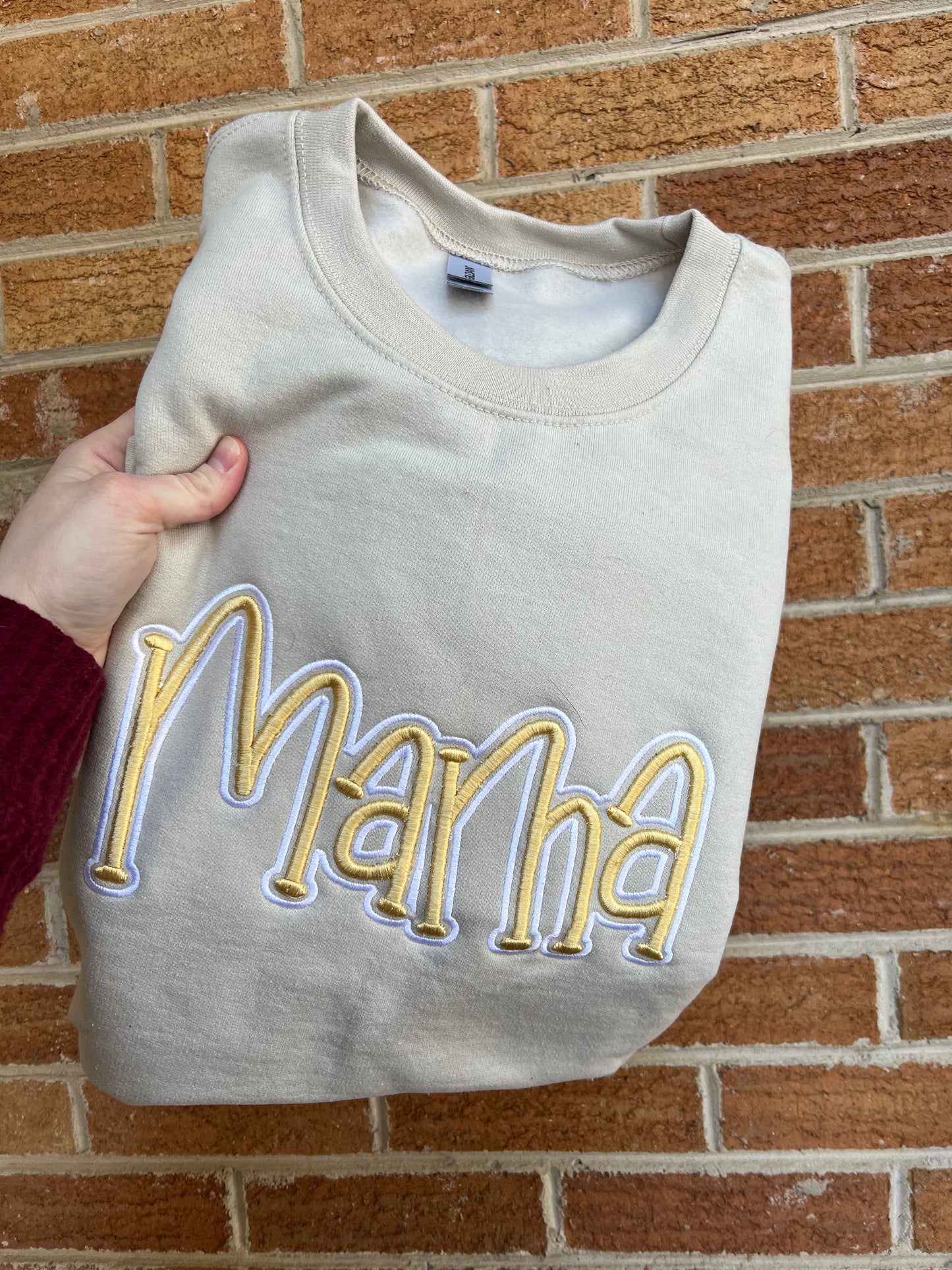 Mama Embroidered Puff Sweatshirt