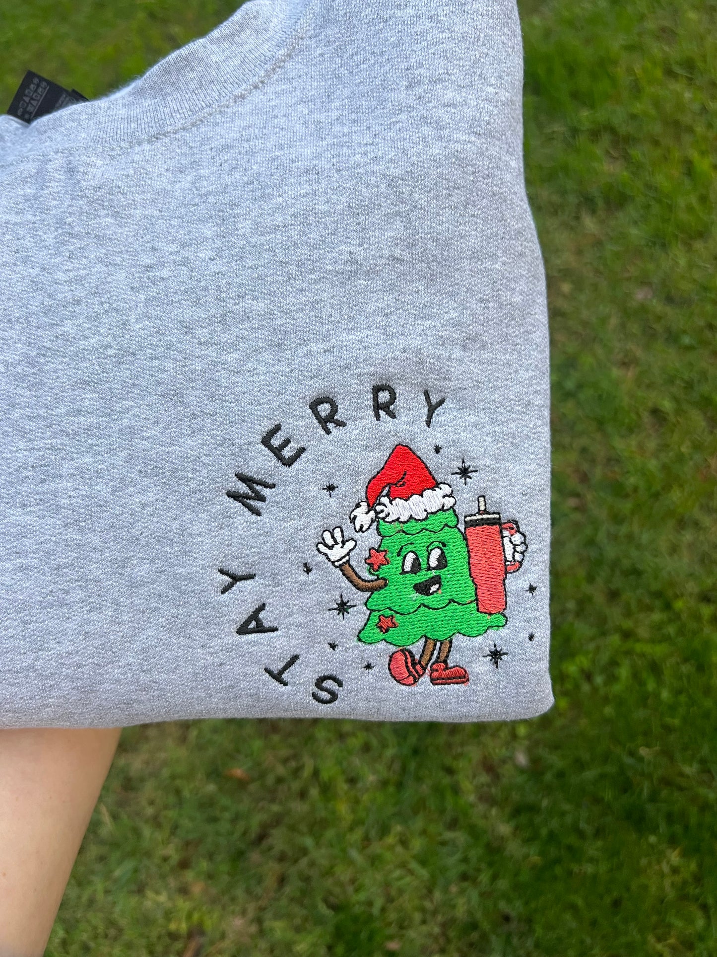 Stay Merry Embroidered Sweatshirt