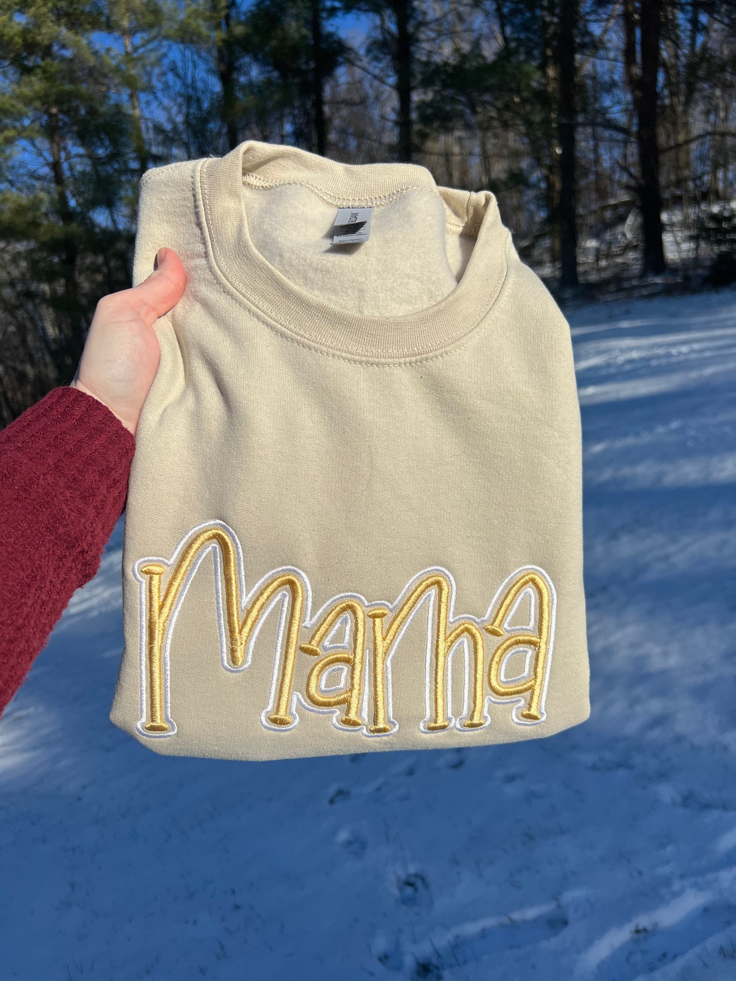 Mama Embroidered Puff Sweatshirt
