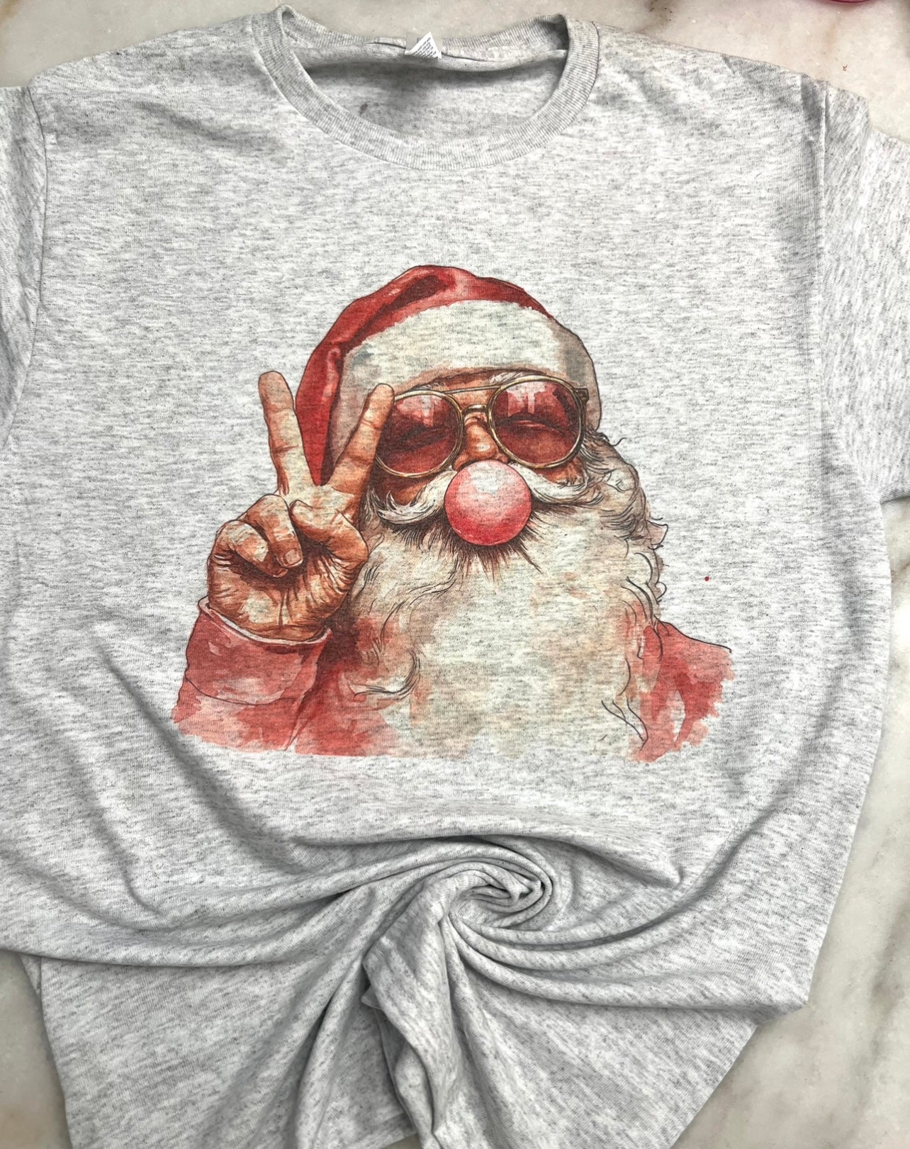 Pink Bubble Gum Santa Tee