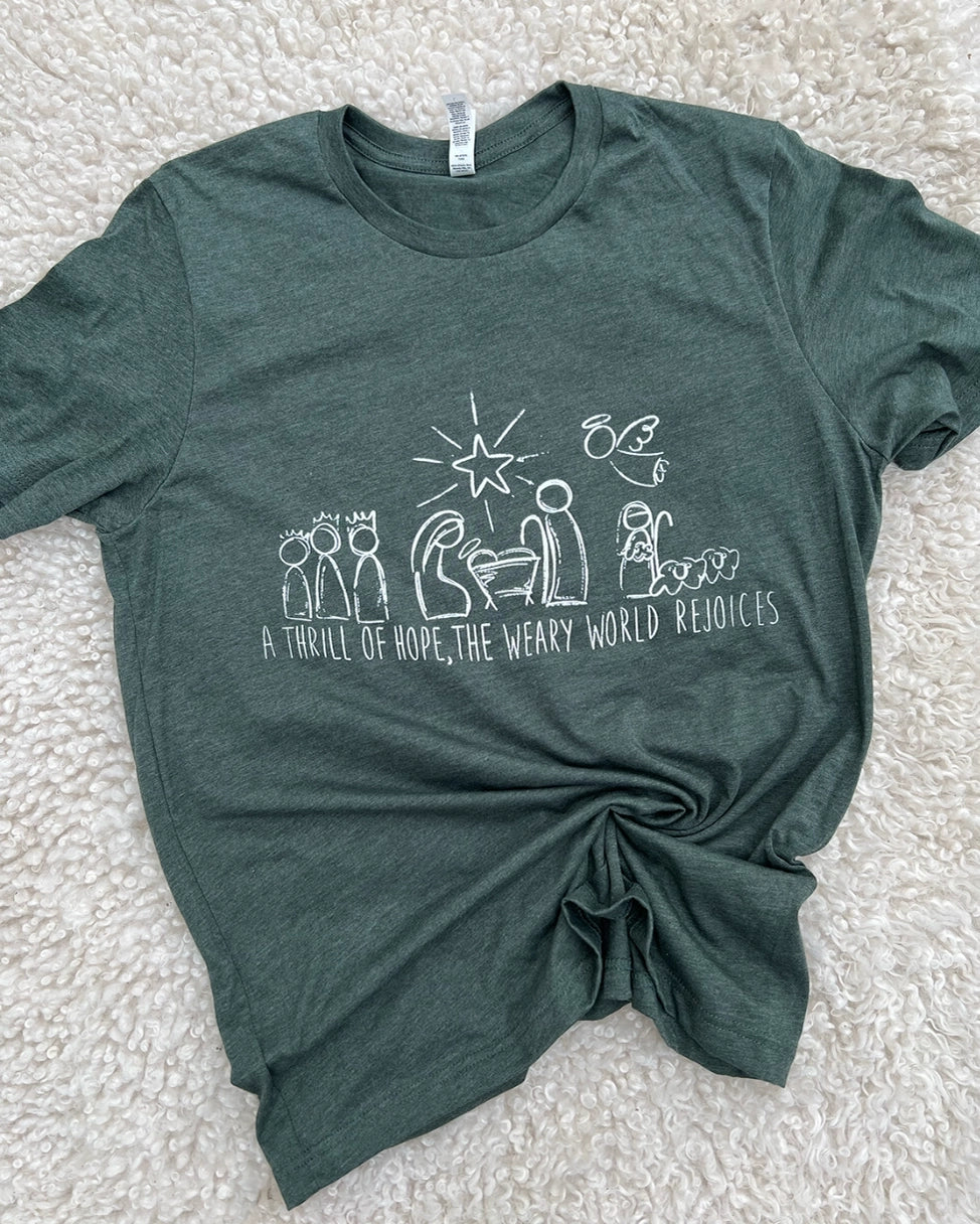 The Weary World Rejoices Christmas Graphic Tee