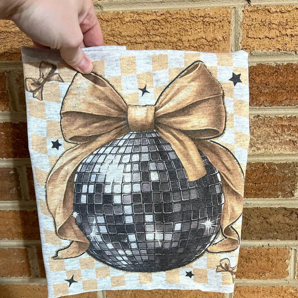 Checkered Disco Ball New Years Tee