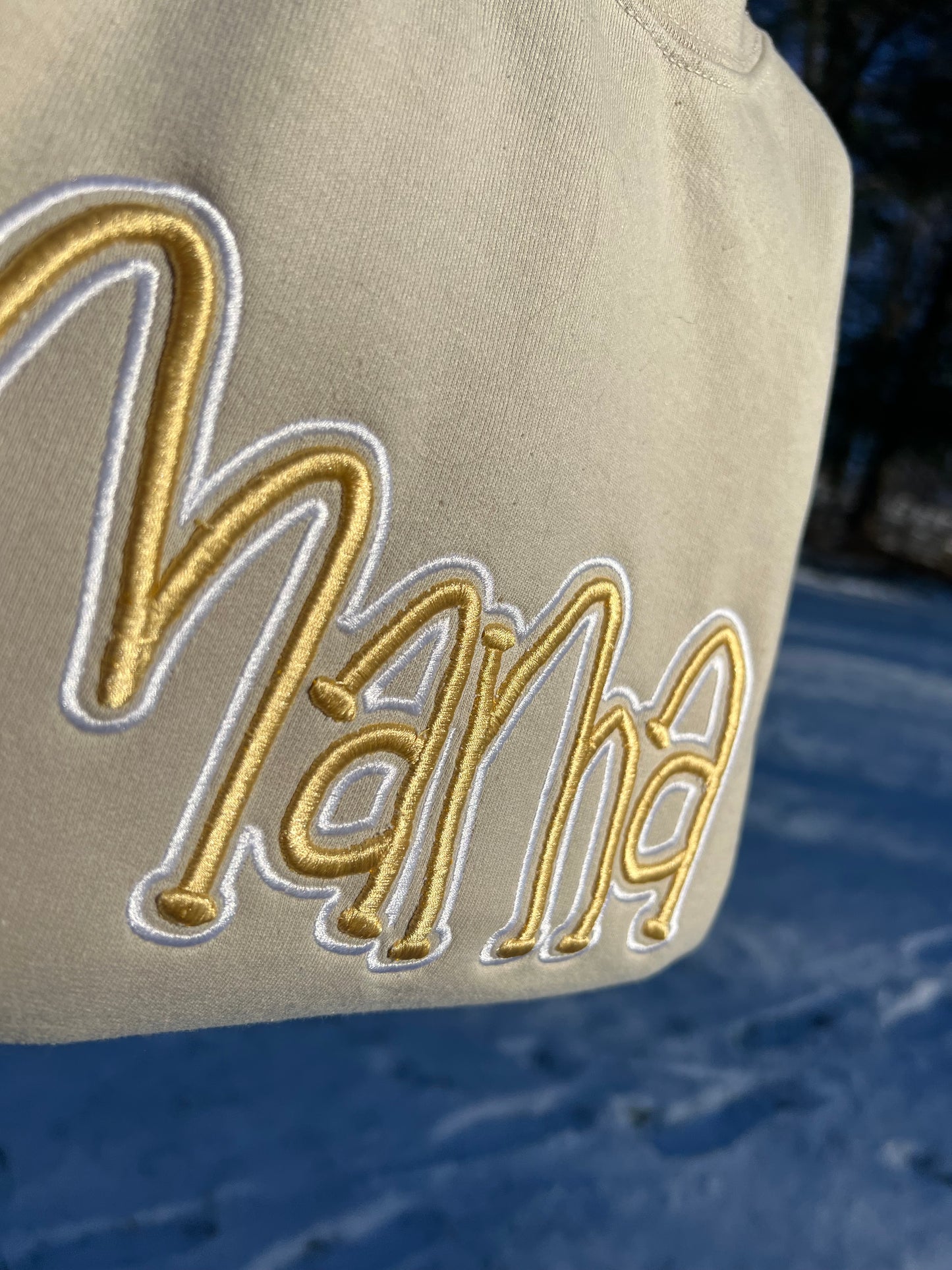 Mama Embroidered Puff Sweatshirt