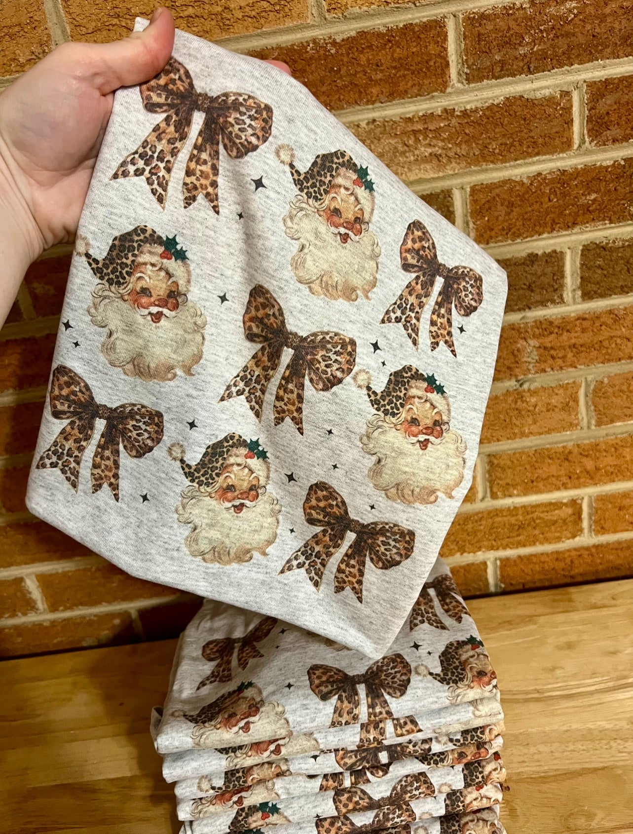 Leopard Santa Christmas Tee