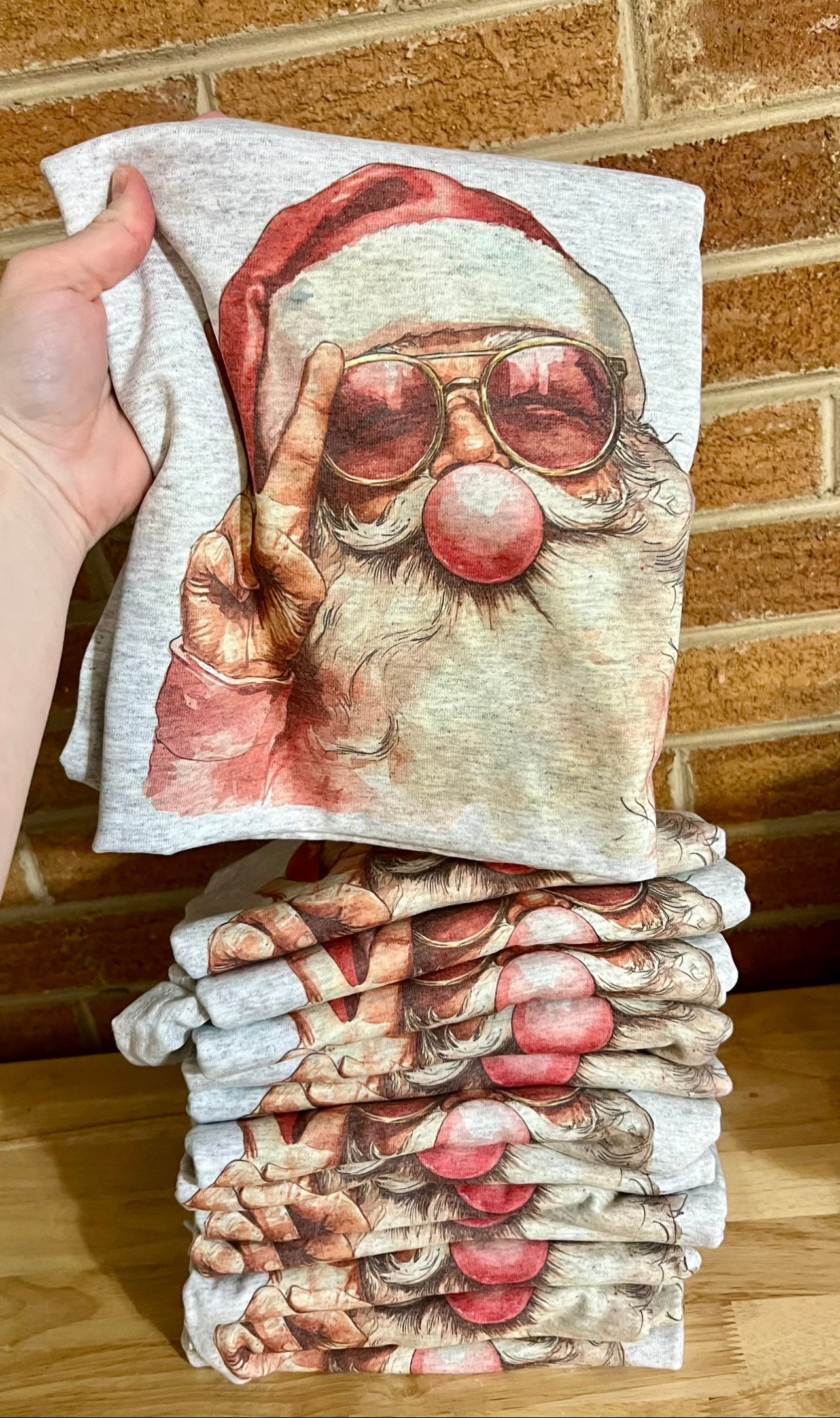 Pink Bubble Gum Santa Tee