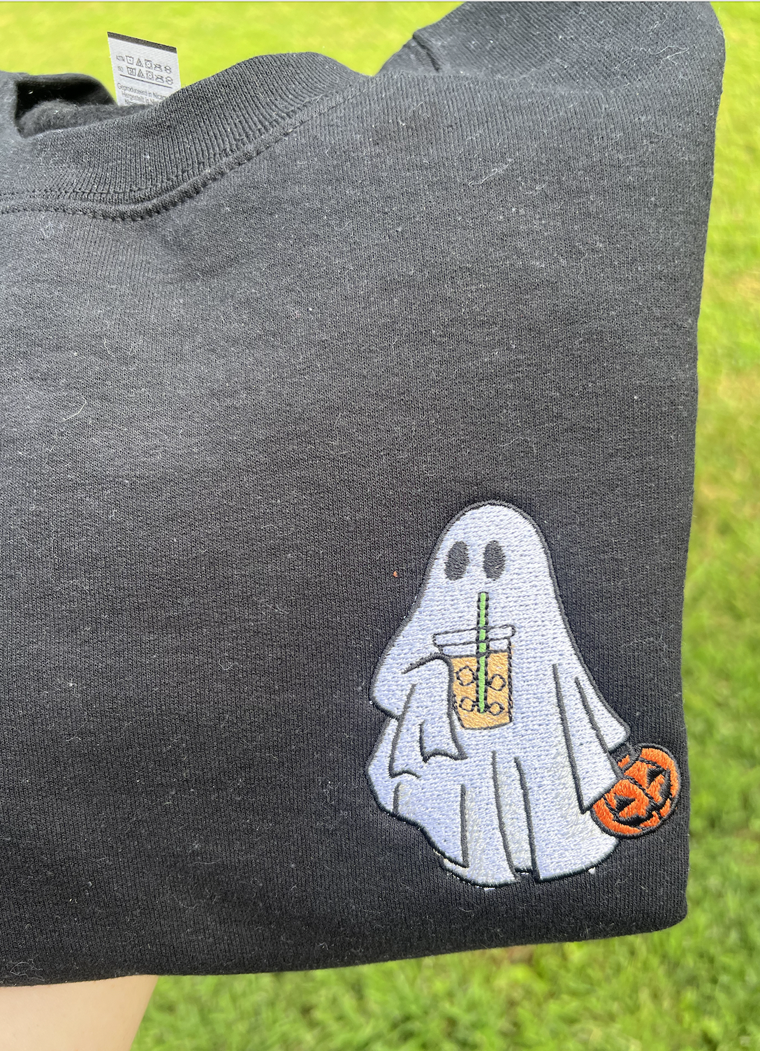 Coffee Ghost Embroidered Sweatshirt