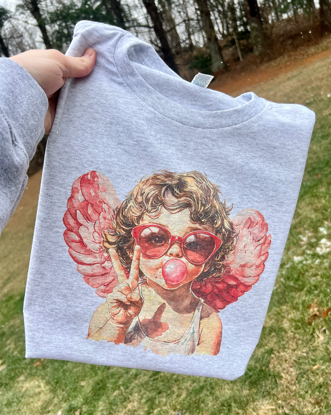 Pink Cupid Valentines Day Graphic Tee