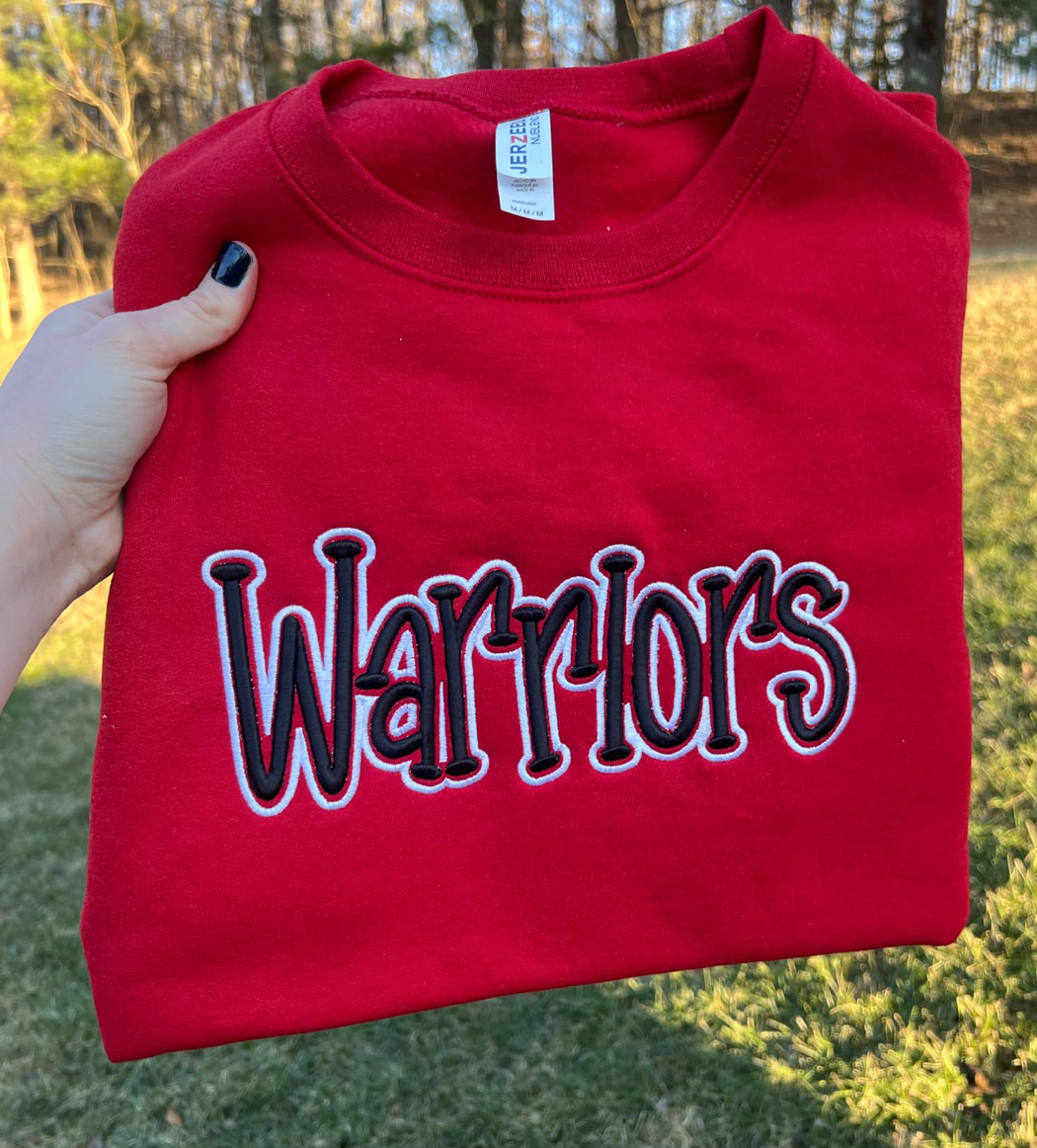 Custom Mascot Embroidered Puff Sweatshirt
