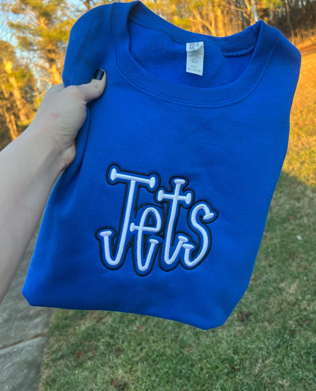 Custom Mascot Embroidered Puff Sweatshirt