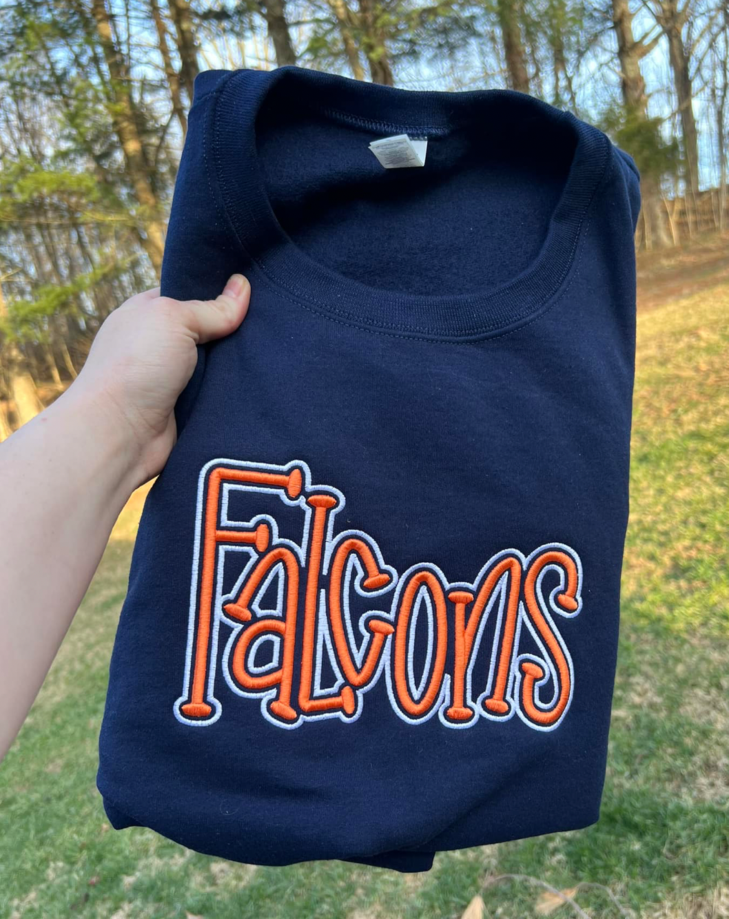 Custom Mascot Embroidered Puff Sweatshirt