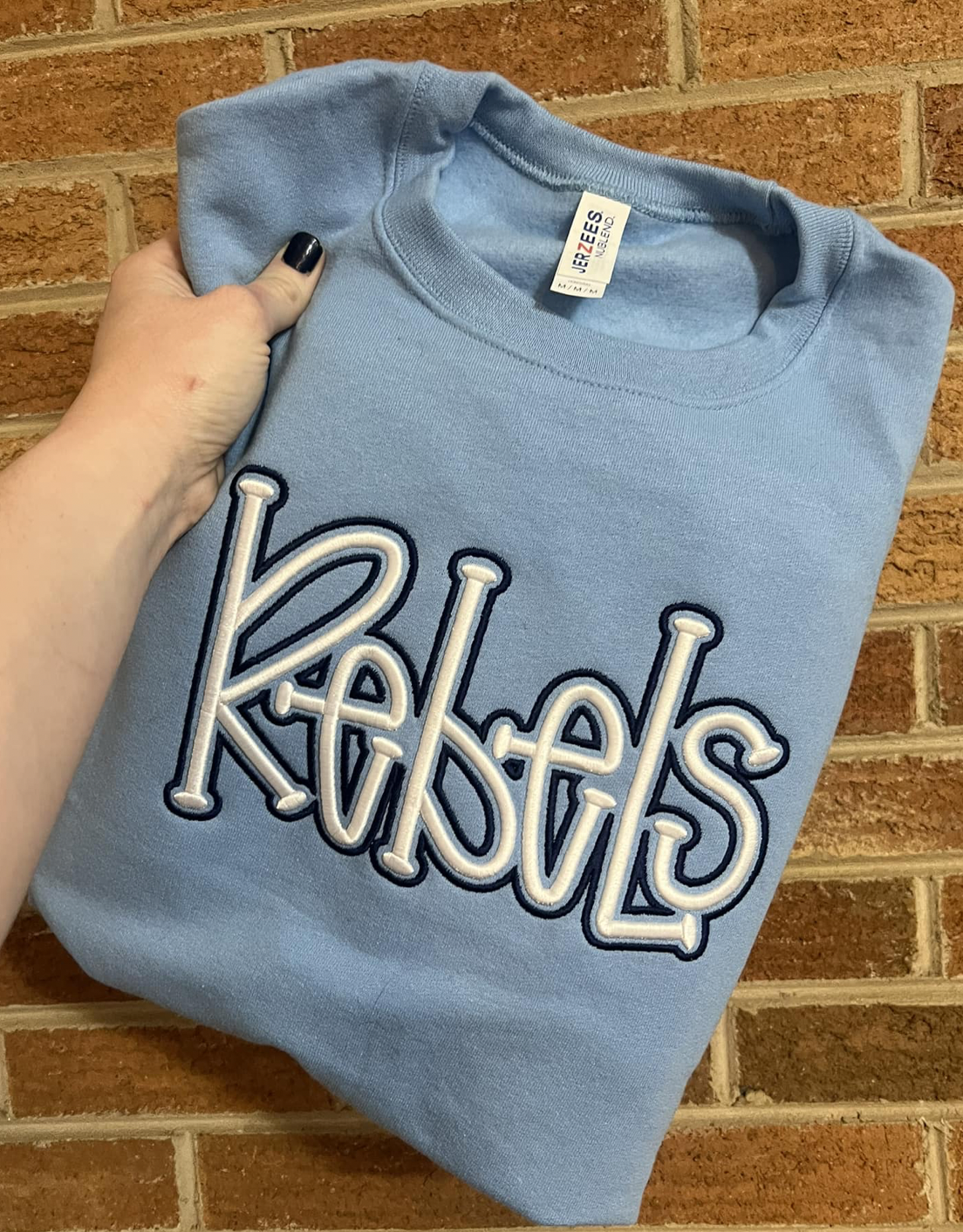 Custom Mascot Embroidered Puff Sweatshirt