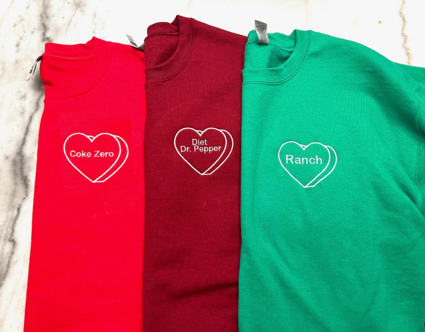 Custom Embroidered Heart Sweatshirt