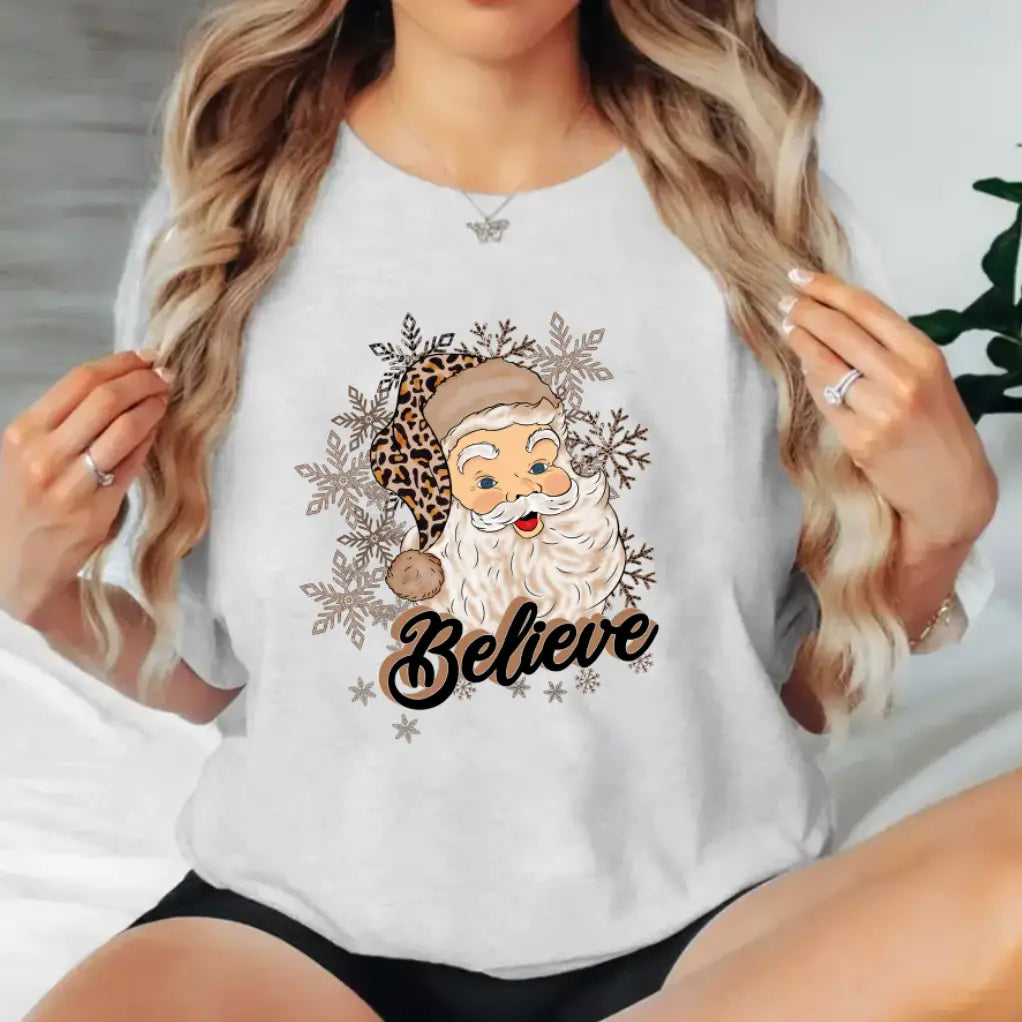 Believe Santa Christmas Tee