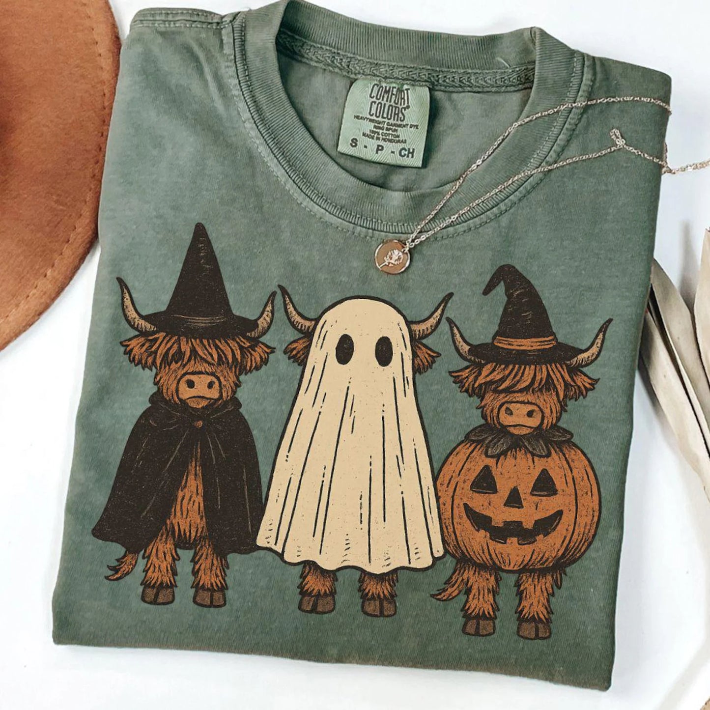Boo Ghost HIghland Cow Halloween