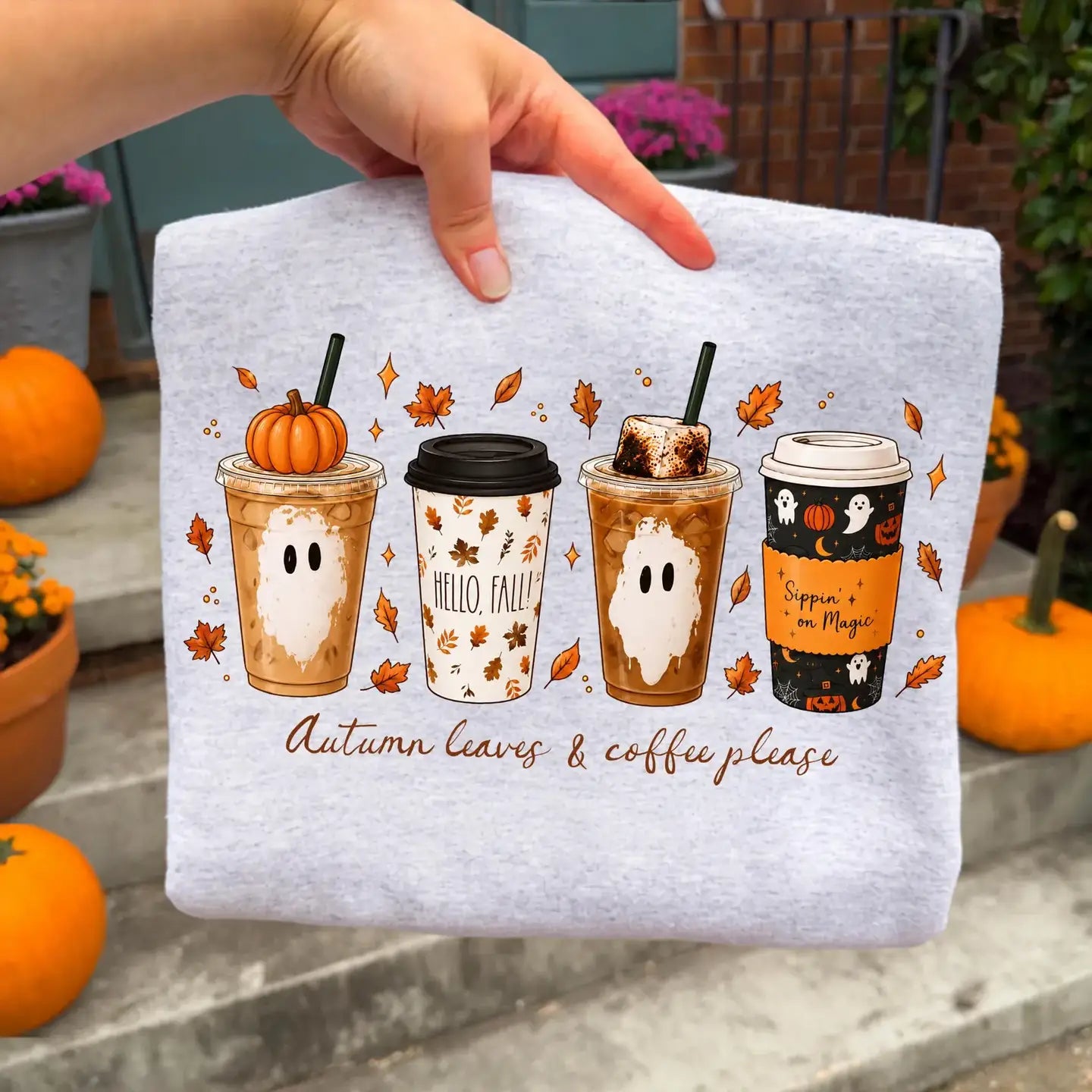 Autumn Leaves and Coffee Please Sweatshirt