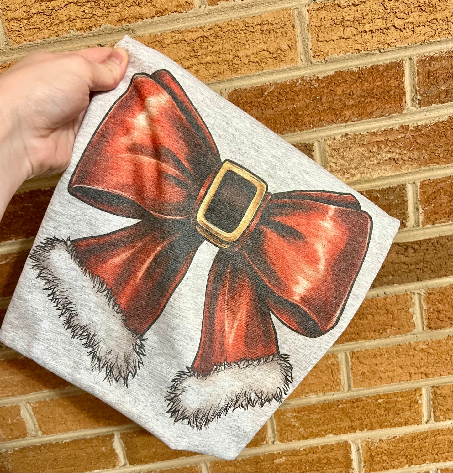 Santa Bow Christmas Tee