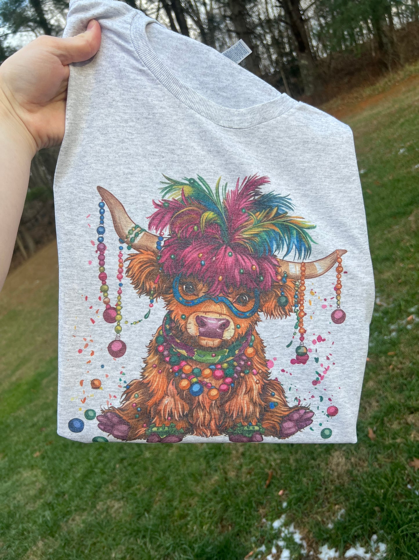 Mardi Gras Highland Cow