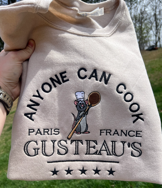Anyone Can Cook Embroidered Sweatshirt Or Tee
