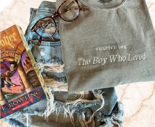 The Boy Who Lived Embroidered Tee