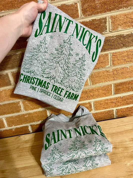 Saint Nicks Tree Farm Screen printed Graphic Tee