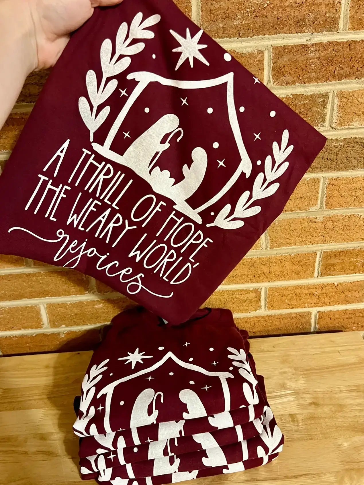 Thril Of Hope Nativity Christmas Tee