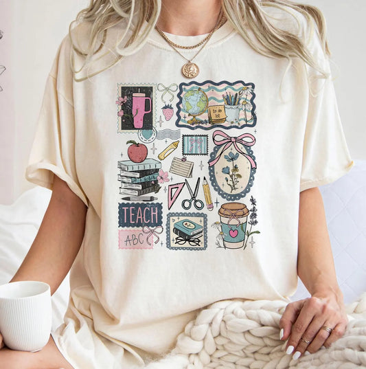 Teacher Collage Back To School Graphic Tee